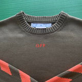 Off-White Diag Arrows Knit Sweater Olive / Orange