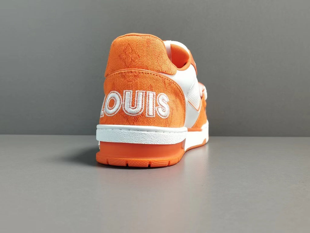 Louis Vuitton, Shoes, Louis Vuitton Trainer Monogram Denim Orange