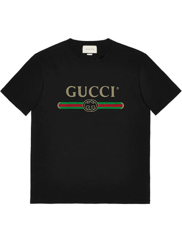 Gucci Cotton Jersey Oversize With Logo Black