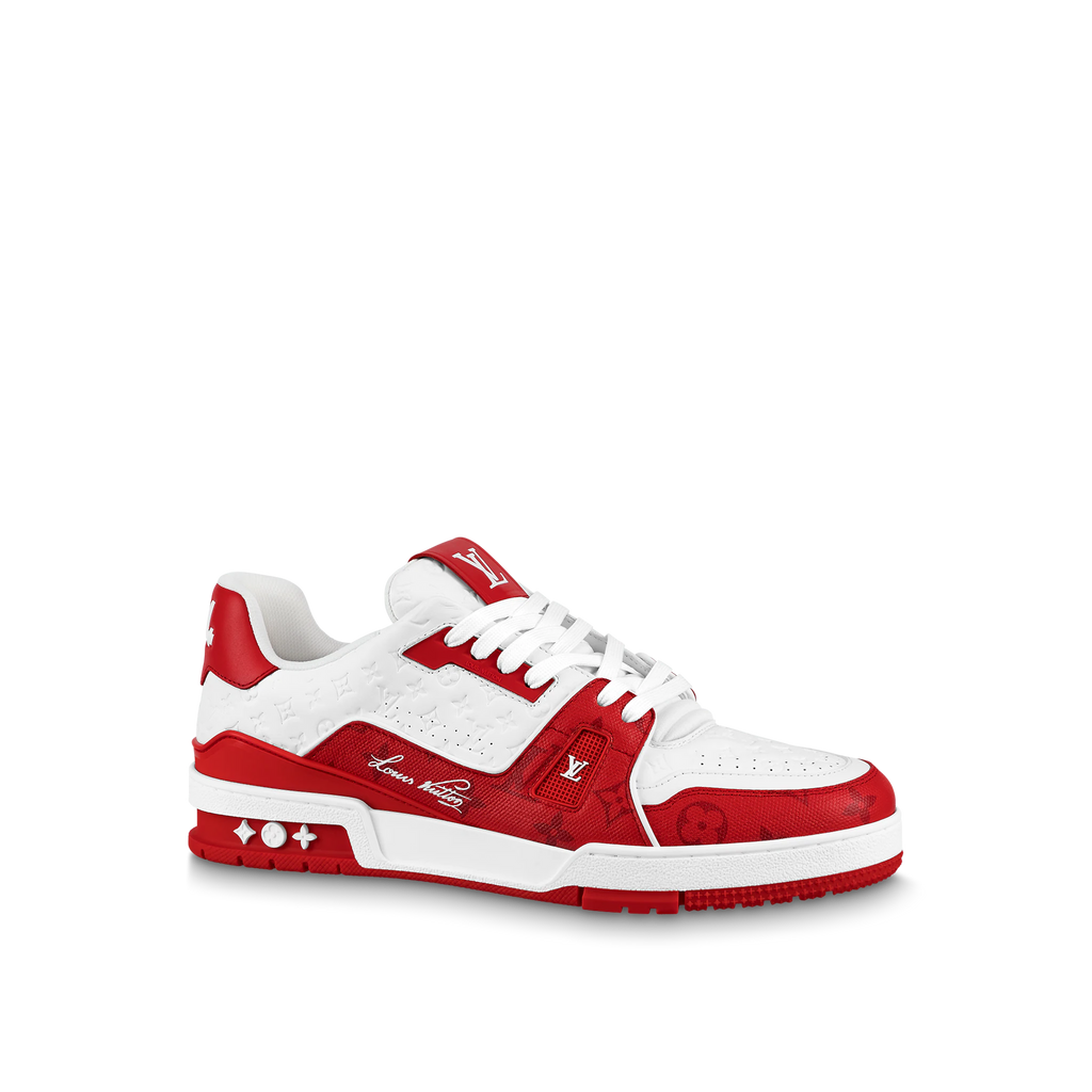 SALEOFF Louis Vuitton Trainer #54 Signature Red White Sneaker