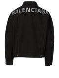 Balenciaga Denim Jacket With Embellished Logo