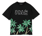 Palm Angels Palm-print Cotton-jersey T-shirt Black