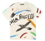 Palm Angels Brush Strokes Classic T-Shirt Off White/Black