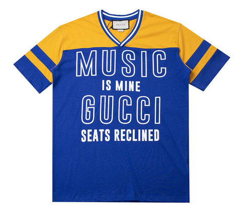 GUCCI Music Is Mine 100 T Shirt Blue/Yellow