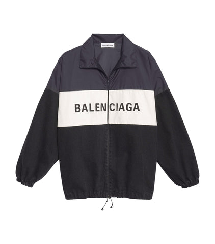 Balenciaga Black Logo zip-up Track Jacket