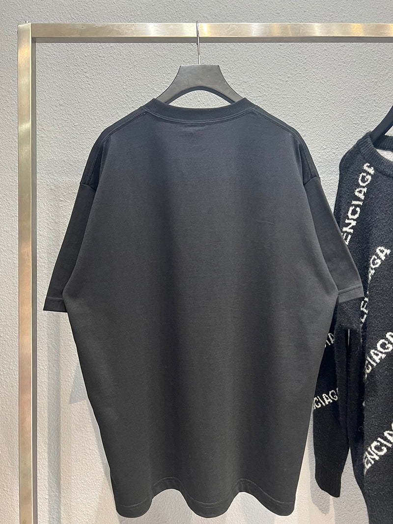 Balenciaga Qixi Crest Medium Fit T-Shirt Black