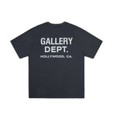 Gallery Dept. Logo Print Crew Neck T-Shirt Black