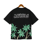 Palm Angels Palm-print Cotton-jersey T-shirt Black