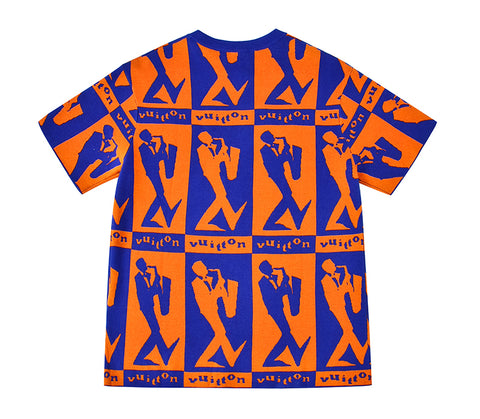 Louis Vuitton Orange & Blue Checkered 'Jazz Flyers' T-Shirt