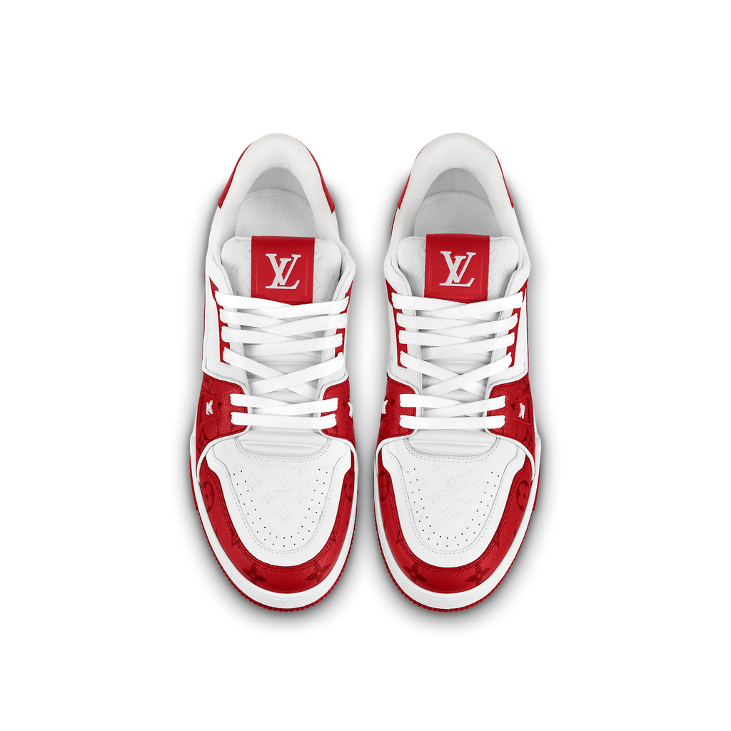Giày Louis Vuitton Trainer #54 Signature White Red