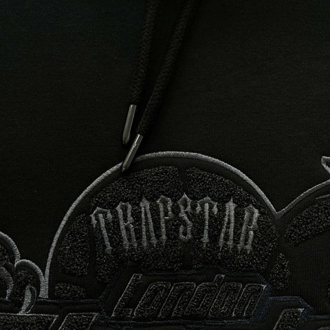 Trapstar Shooters Hoodie Tracksuit Black Monochrome Edition