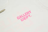 Gallery Dept. Logo Print Crew Neck T-Shirt White/Pink