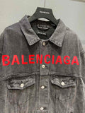 Balenciaga Logo-Embroidered Denim Jacket