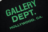 Gallery Dept. Logo Print Crew Neck T-Shirt Black/Green