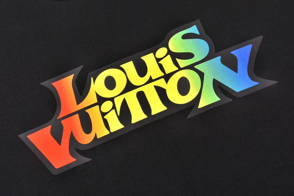 Louis Vuitton LV Fade Printed Long-sleeved T-Shirt BLACK. Size 3L