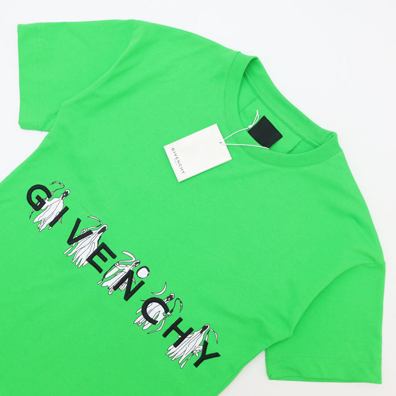 GIVENCHY X JOSH SMITH REAPER'S PRINT GRAPHIC TEE in APPLE GREEN sz M