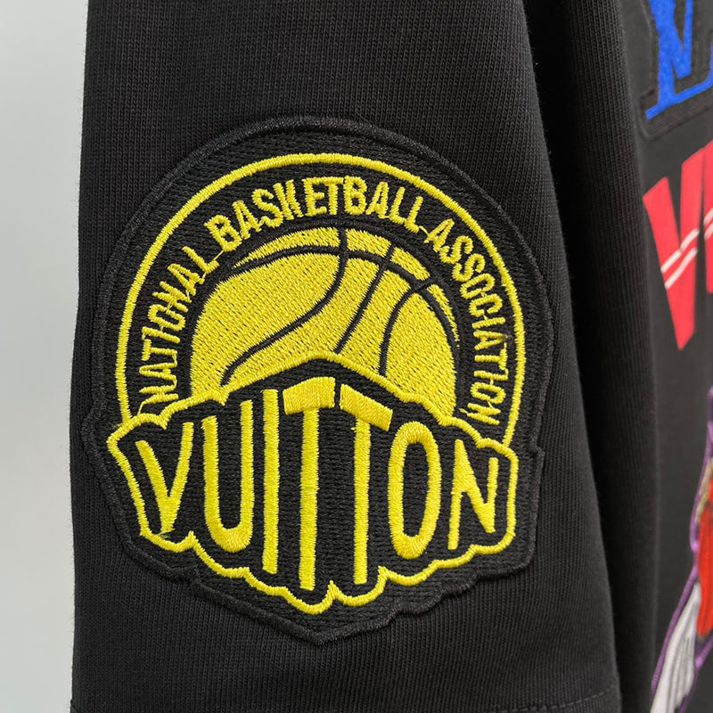 Men's LOUIS VUITTON x NBA Crossover Round Neck Printing Short Sleeve B