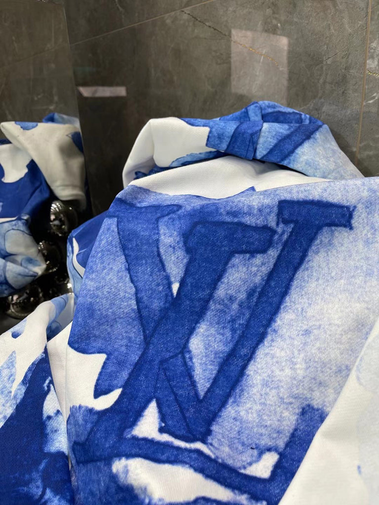 Louis Vuitton Monogram Toweling Hoodie , Blue, L