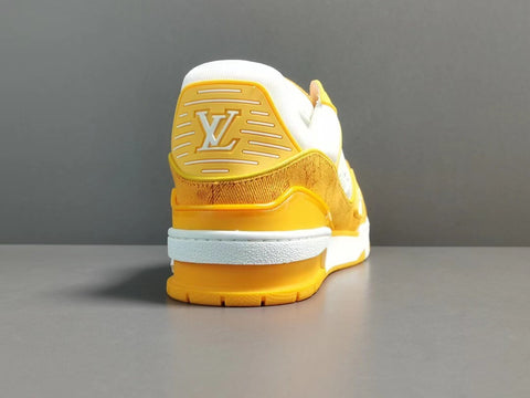 Louis Vuitton Trainer Yellow Monogram Denim White Size UK 11