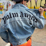 Palm Angels Logo Over Denim Jacket 'Blue/Black'