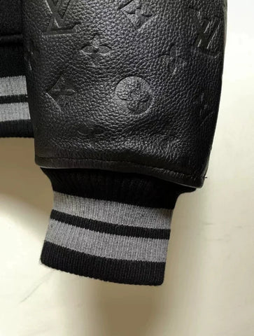 Louis Vuitton® LVSE Embossed Monogram Mix Leather Blouson Black. Size 58