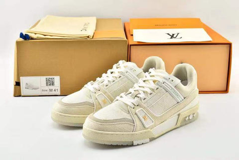 white and beige louis vuittons