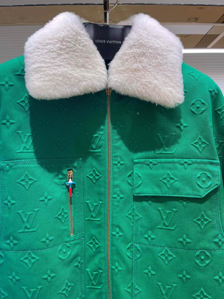 Louis Vuitton Green Monogram Denim Murakami Jacket For Sale at 1stDibs