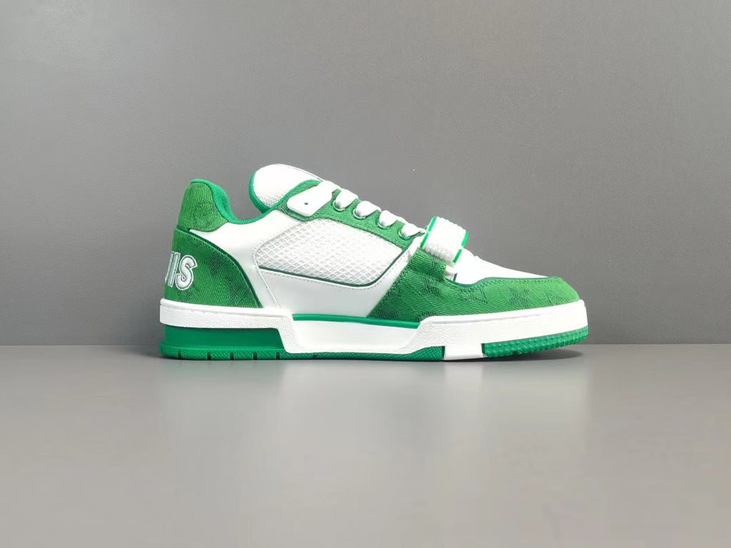 Louis Vuitton Trainer Sneaker 1A9JHX Green Denim  Louis vuitton sneaker, Louis  shoes, Louis vuitton shoes sneakers