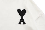 AMI Paris Ami de Coeur logo Knitted Crewneck - White