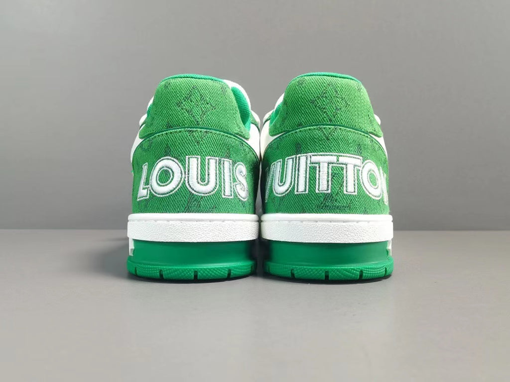 Louis Vuitton Trainer 'Green Monogram Denim'  1A9JHV - Louis Vuitton LV  Trainer Low Beige W - RvceShops