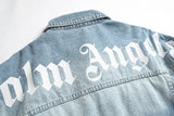 Palm Angels Logo Over Denim Jacket 'Blue/White'