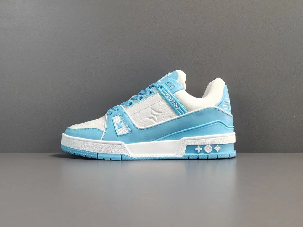 Louis Vuitton Trainer Low White Sky Blue - Gently Enjoyed (Used
